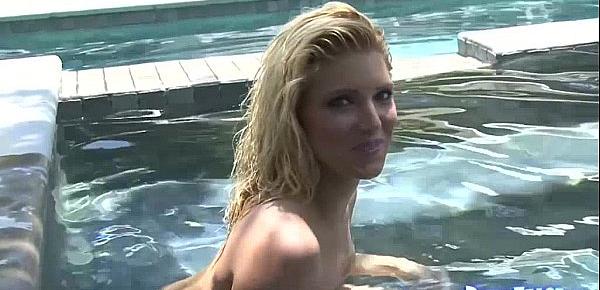  Blonde in Swimming Pool with Yellow Bikini